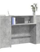 vidaXL Приемно бюро бетонно сиво 180x50x1035 см инженерно дърво