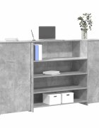 vidaXL Приемно бюро бетонно сиво 200x50x1035 см инженерно дърво