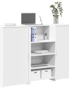 vidaXL Приемно бюро бяло 155x50x1035 см инженерно дърво