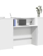 vidaXL Приемно бюро бяло 200x50x1035 см инженерно дърво