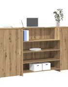 vidaXL Приемно бюро дъб артизан 200x50x1035 см инженерно дърво