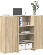 vidaXL Приемно бюро дъб сонома 135x50x1035 см инженерно дърво