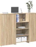 vidaXL Приемно бюро дъб сонома 155x50x1035см инженерно дърво