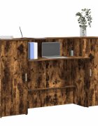 vidaXL Приемно бюро опушен дъб 180x50x1035 см инженерно дърво