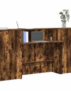 vidaXL Приемно бюро опушен дъб 200x50x1035 см инженерно дърво