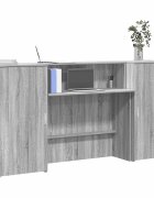 vidaXL Приемно бюро сив сонома 200x50x1035 см инженерно дърво