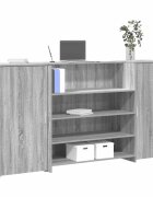 vidaXL Приемно бюро сив сонома 200x50x1035 см инженерно дърво