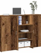 vidaXL Приемно бюро старо дърво 155x50x1035 см инженерно дърво