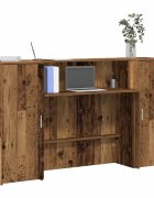 vidaXL Приемно бюро старо дърво 180x50x1035 см инженерно дърво