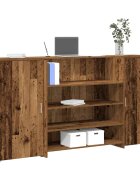 vidaXL Приемно бюро старо дърво 200x50x1035 см инженерно дърво