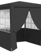 vidaXL Професионална парти шатра със стени 2x2 м антрацит 90 г/м²