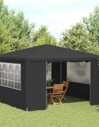vidaXL Професионална парти шатра със стени 4х4 м антрацит 90 г/м²