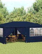 vidaXL Професионална парти шатра със стени 4x6 м синя 90 г/м²