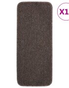 vidaXL Противоплъзгащи стелки за стълби 15 бр 60x25 см кафяви