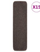 vidaXL Противоплъзгащи стелки за стълби 15 бр 75x20 см кафяви