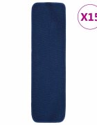 vidaXL Противоплъзгащи стелки за стълби 15 бр 75x20 см нейви синьо