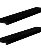 vidaXL Прозоречни первази 2 бр кафяво-черни 110x20x2 см дъб масив