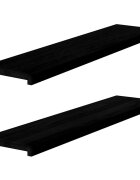 vidaXL Прозоречни первази 2 бр кафяво-черни 110x25x2 см дъб масив