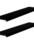 vidaXL Прозоречни первази 2 бр кафяво-черни 120x25x2 см дъб масив