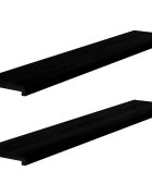 vidaXL Прозоречни первази 2 бр кафяво-черни 140x30x2 см дъб масив