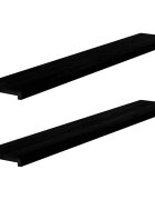 vidaXL Прозоречни первази 2 бр кафяво-черни 160x30x2 см дъб масив