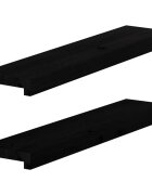 vidaXL Прозоречни первази 2 бр кафяво-черни 70x15x2 см дъб масив