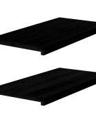 vidaXL Прозоречни первази 2 бр кафяво-черни 80x40x2 см дъб масив
