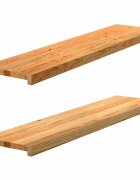 vidaXL Прозоречни первази 2 бр светлокафяви 110x30x2 см дъб масив