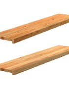 vidaXL Прозоречни первази 2 бр светлокафяви 120x25x2 см дъб масив