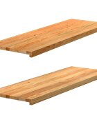 vidaXL Прозоречни первази 2 бр светлокафяви 120x40x2 см дъб масив