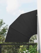 vidaXL Прозорец за балкон 115 x 115 см Полиестер Черно