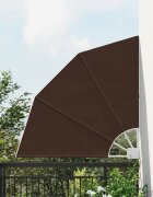 vidaXL Прозорец за балкон 115 x 115 см Полиестер Кафяво