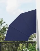 vidaXL Прозорец за балкон 115 x 115 см Полиестер Морски син