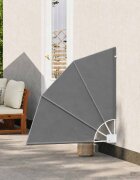 vidaXL Прозорец за балкон 115 x 115 см Полиестер Светлосиво