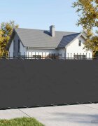 vidaXL Прозорец за балкон 12 x 15 m Тъкан с PU покритие Черно