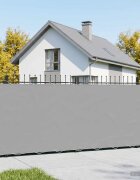 vidaXL Прозорец за балкон 12 x 15 m Тъкан с PU покритие Светлосиво