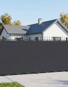 vidaXL Прозорец за балкон 12 x 25 m Тъкан с PU покритие Черно