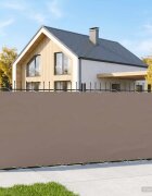 vidaXL Прозорец за балкон 12 x 25 m Тъкан с PU покритие Таупе
