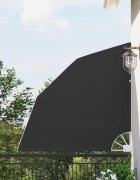 vidaXL Прозорец за балкон 140 x 140 cm Полиестер Черно