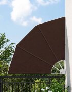 vidaXL Прозорец за балкон 140 x 140 cm Полиестер Кафяво
