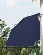 vidaXL Прозорец за балкон 140 x 140 cm Полиестер Морски син