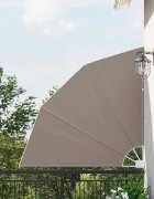 vidaXL Прозорец за балкон 140 x 140 cm Полиестер Таупе