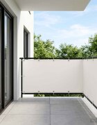 vidaXL Прозорец за балкон 15 x 15 m Тъкан с PU покритие Бяло