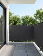 vidaXL Прозорец за балкон 15 x 15 m Тъкан с PU покритие Черно