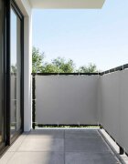 vidaXL Прозорец за балкон 15 x 15 m Тъкан с PU покритие Светлосиво