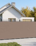 vidaXL Прозорец за балкон 15 x 15 m Тъкан с PU покритие Таупе