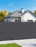 vidaXL Прозорец за балкон 15 x 25 m Тъкан с PU покритие Черно