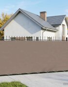 vidaXL Прозорец за балкон 15 x 25 m Тъкан с PU покритие Таупе
