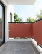 vidaXL Прозорец за балкон 150 x 200 cm Тъкан с PU покритие Теракота