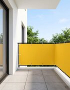vidaXL Прозорец за балкон 150 x 200 cm Тъкан с PU покритие Жълто